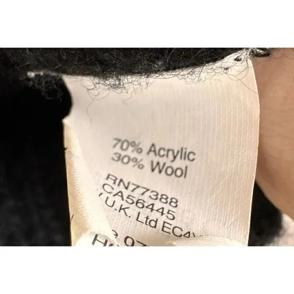 Madewell Wool Blend Black and White Crewneck Sweater Size S EUC - Picture 5 of 8